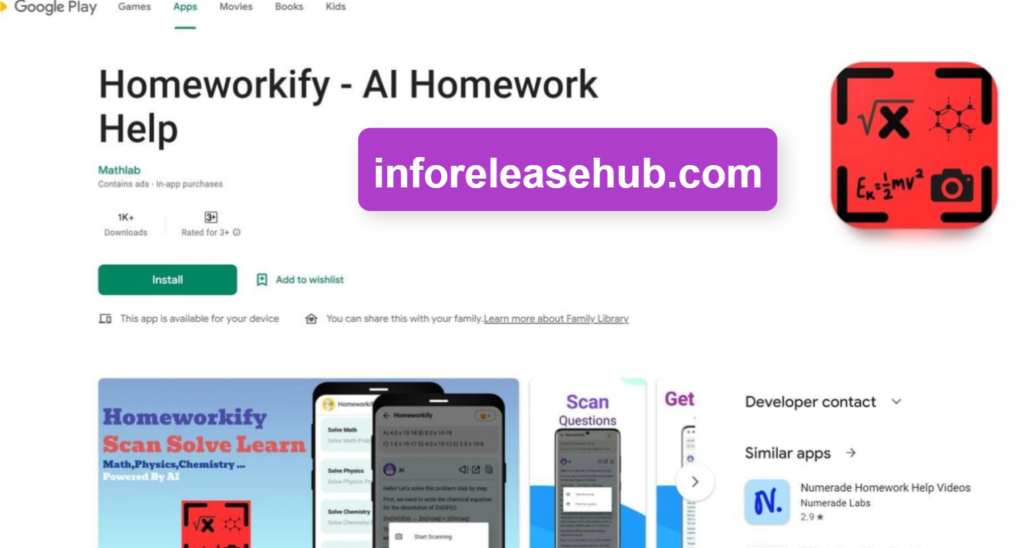 Homeworkify's Mobile App